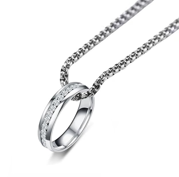 Fashionable Finger Ring With Necklace For Men- Man's Fashionable with Box Chain Ring & Chain Size 24"