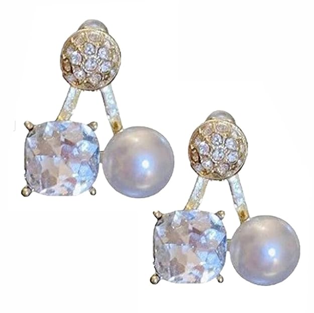Gold-Plated Contemporary Double Sided Studs Earrings