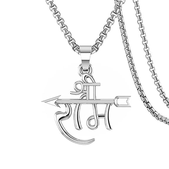 Shree Ram Pendant With Silver Chain for Men Pure Stainless Steel Locket 22"
