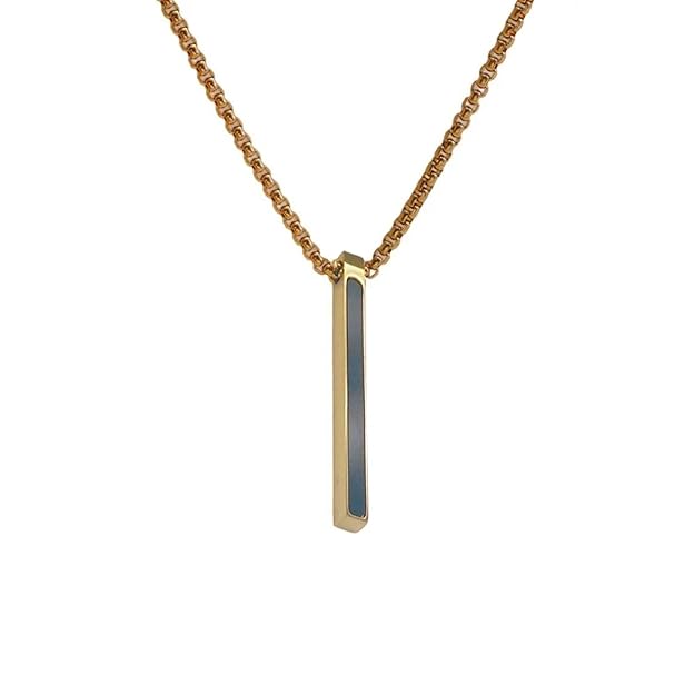 Bar Pendant Necklace Mother Of Pearl White 18K Gold Anti Tarnish Stainless Steel Necklace Pendant Chain For Women