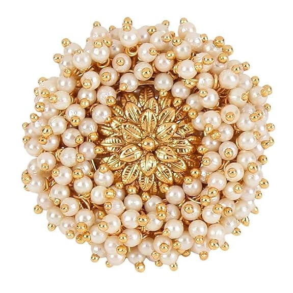 Gold Plated Jewellery for a Traditional Ethnic Wedding Adjustable Ring for Girls and Women