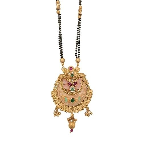 Womens High Gold Matte Finish Mangalsutra For Wedding, 24 Inch