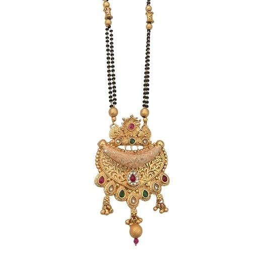 Mangalsutra Pendant Tanmaniya Black Traditional Mangalsutra Forming Stylish Long Wati For Women, 24 Inch