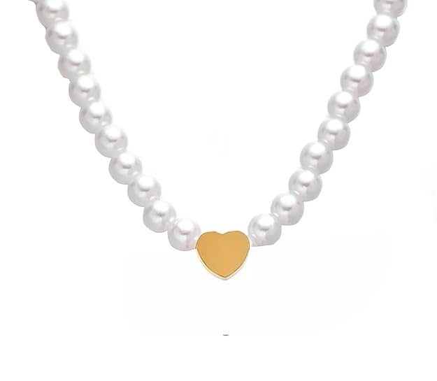 Fashion Jewellery Necklaces Pearl Bridal Wedding Necklace Heart Shape Pearl Choker Necklaces For Women Girls