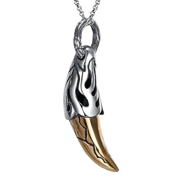 Hip Hop Punk Style Uniquent Thor Horn Silver Oxidized Stainless Steel Pendant for Men and Boys
