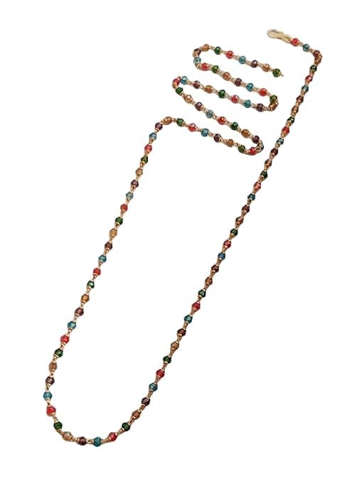 Stylish Traditional Gold Plated multicolored Golden Long Chain/Matar Mala/Necklace for Girls and Women 22 inch
