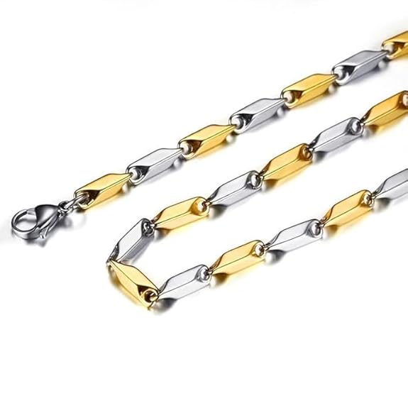 Gold Silver Color Stainless Steel Rice Chain for Men and Boys