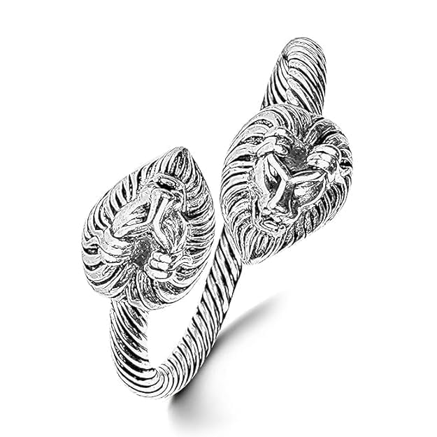 Fancy Lion Face Stainless Steel Heavy Strong Openable Adjustable Free Size Bahubali Lion Bracelets for Men &amp; Boys