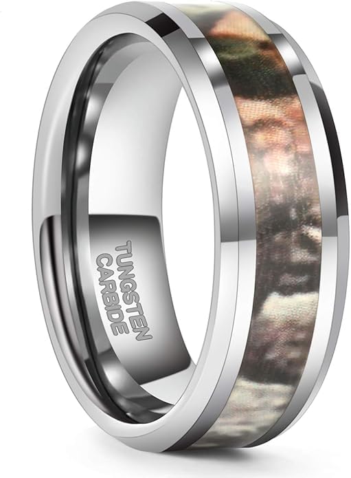 Mens Wedding Tungsten Steel Rings Band New Black Carbon Fiber 8mm Tungsten Steel Carbide Ring Size 17-20