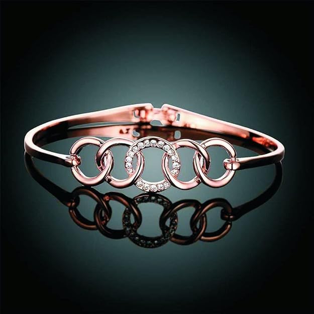 Gold Plated Cubic Zirconia Sstudded Stylish Bracelet