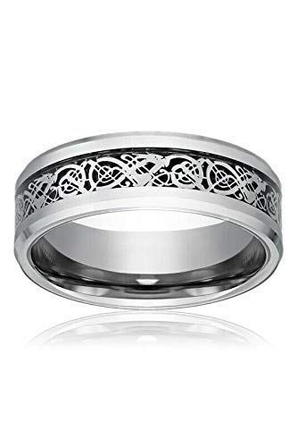 Rings  Stainless Steel Men Ring Design Grey Finger Ring Black and Blue For Men Pack of 1 (Black, 17)