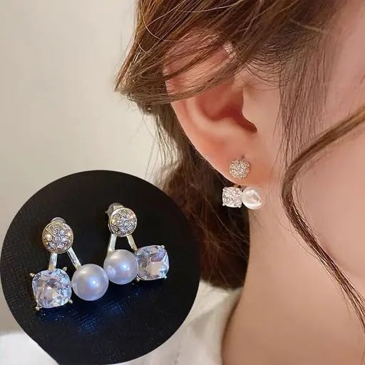 Gold-Plated Contemporary Double Sided Studs Earrings