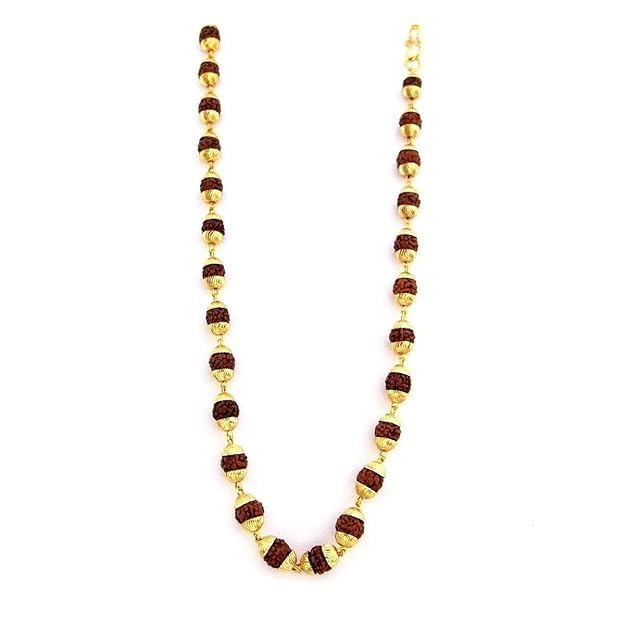 Rudraksh Mala Long Chain for Men and Boys (Brown)