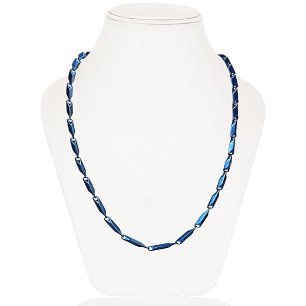 Stylish Blue Rice Stainless Steel All Time Trending Glossy Royal Blue Color Rice Chain For Men | 20" Length And 3 mm Thickness