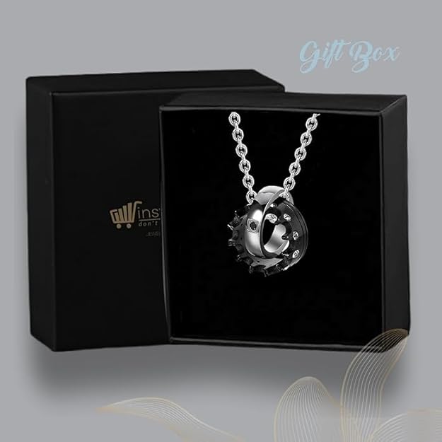 Stainless Steel Silver Black Color Necklace Pendant with O-Chain For Men Boys Women