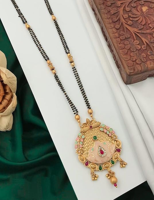 Big Pendant Fancy Mangalsutra For Women Brass Mangalsutra 24