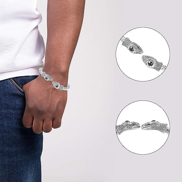 Fancy Snake face Kadas Unisex Cuff Bracelets for Men & Women Boys