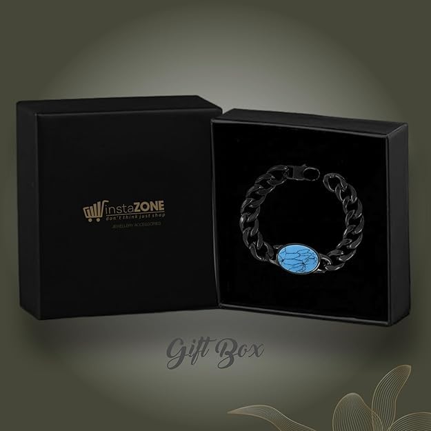 Salman Curb 18K Gold Plated Surgical | Stainless Steel | Turquoise Bracelet | For Men
