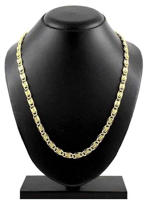 Italian Designer 316L Surgical Stainless Steel 22K Gold Plated 20" Curb Chain For Men