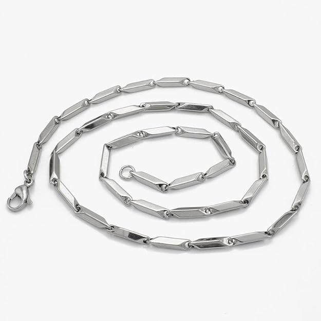 Silver Color Stainless Steel Rice Chain for Men and Boys
