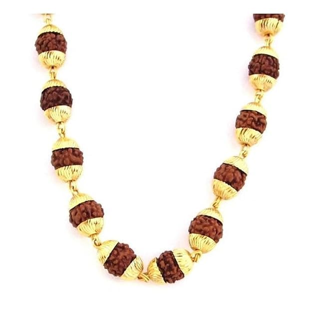 Rudraksh Mala Long Chain for Men and Boys (Brown)