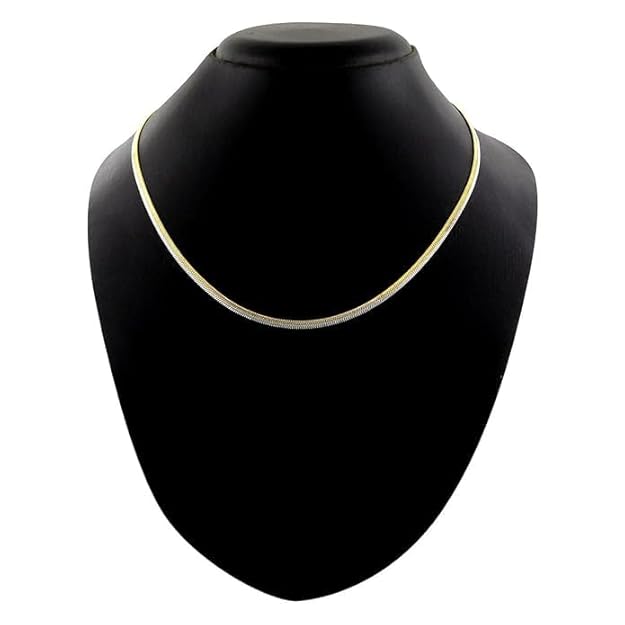 Stainless Steel Gold Plated Snake Smooth Herringbone Chain 20