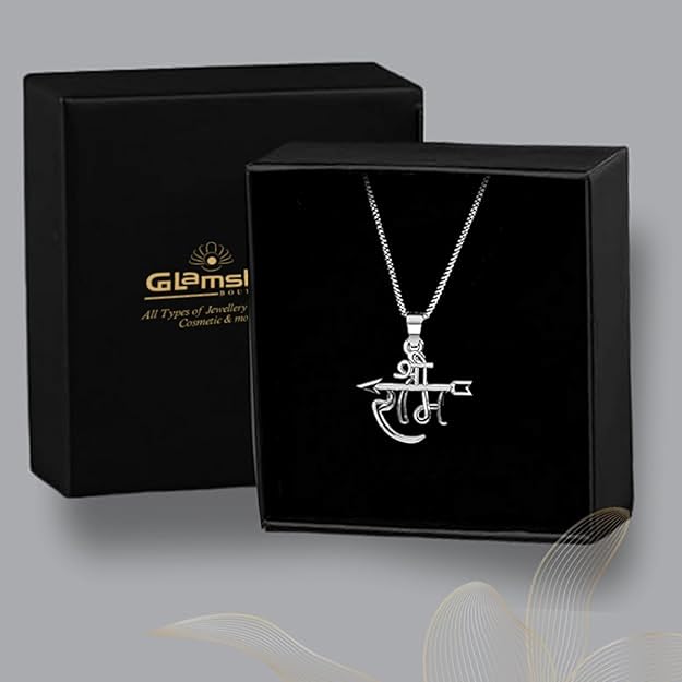 Shree Ram Pendant With Silver Chain for Men Pure Stainless Steel Locket 22"