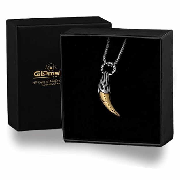 Hip Hop Punk Style Uniquent Thor Horn Silver Oxidized Stainless Steel Pendant for Men and Boys