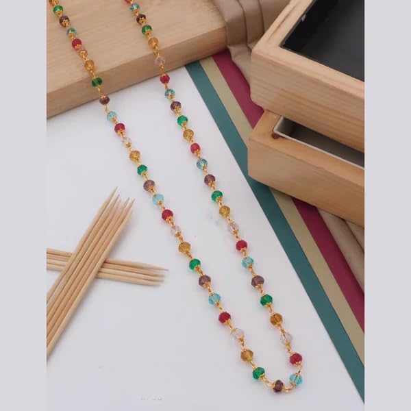 Stylish Traditional Gold Plated multicolored Golden Long Chain/Matar Mala/Necklace for Girls and Women 22 inch