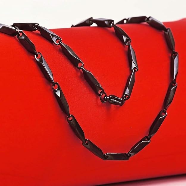 Stylish &Trendy Black Rice Chain Stainless Steel Rice Neck Chain for Men & Boys Stainless Steel Chain SIze 20"