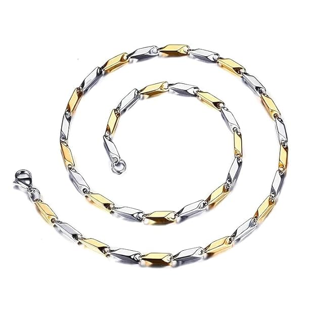 Gold Silver Color Stainless Steel Rice Chain for Men and Boys