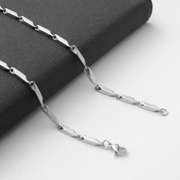 Silver Color Stainless Steel Rice Chain for Men and Boys