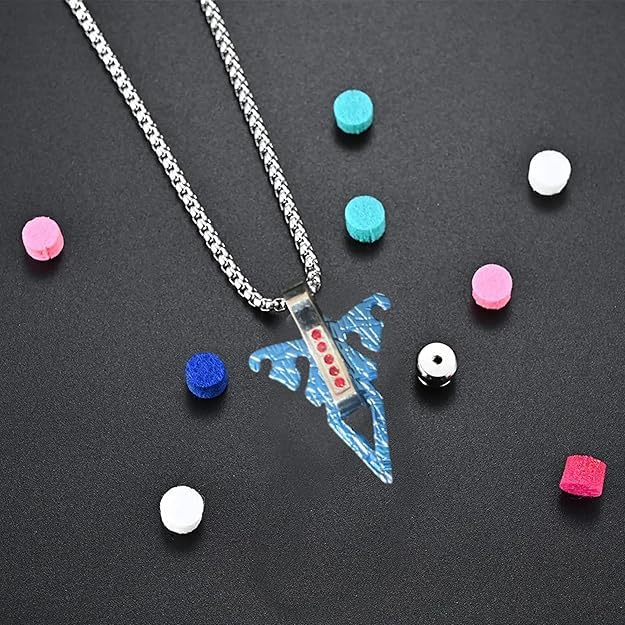 Blue Accents, Jewellery Stainless Steel Blue Pendant Necklace with 22" Box Chain for Men and Boys