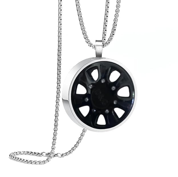 Wheel Rim Pendant with Stainless Steel Chain and 22" Chain for Men & Boy