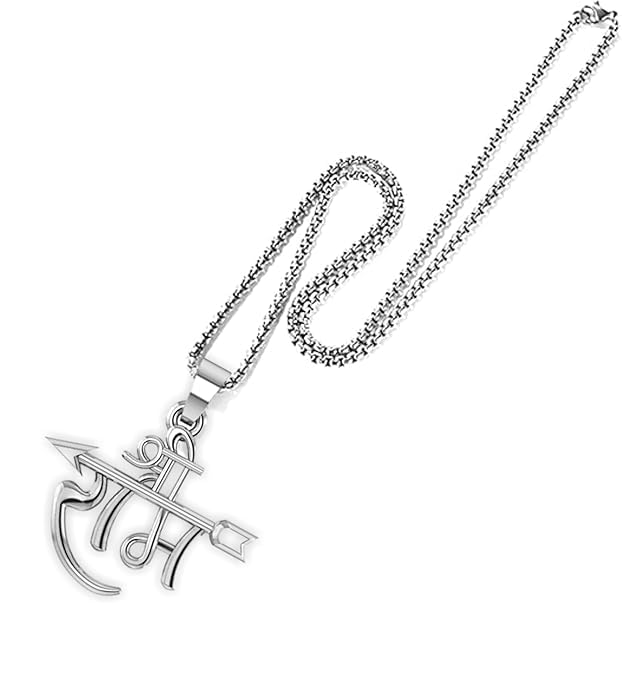 Shree Ram Pendant With Silver Chain for Men Pure Stainless Steel Locket 22"