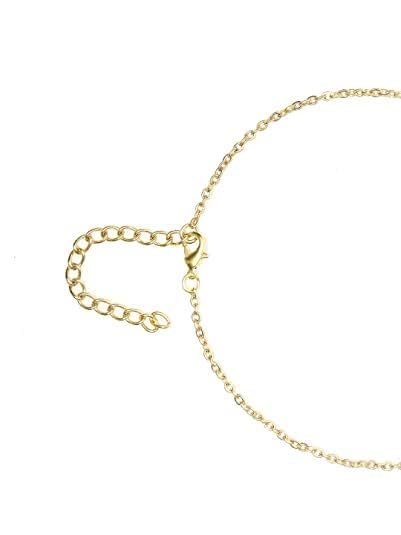 Blue Stones Gold Plated Evil Eye Heart Pendant Chain For Womans & Girls