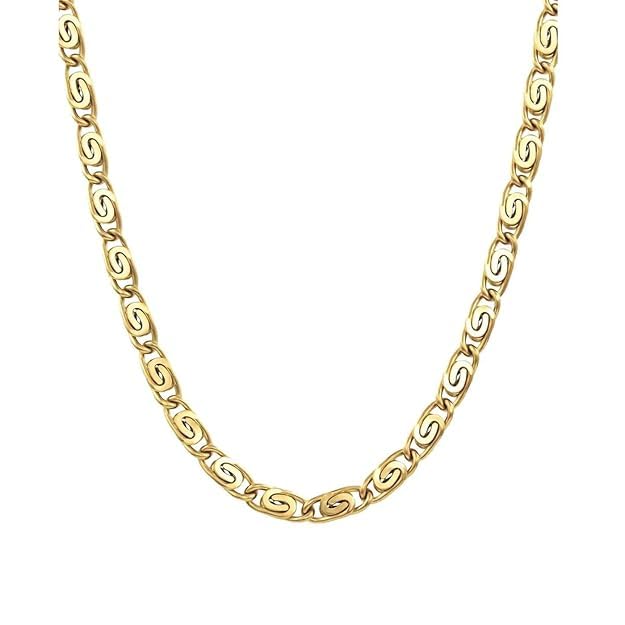 Italian Designer 316L Surgical Stainless Steel 22K Gold Plated 20" Curb Chain For Men