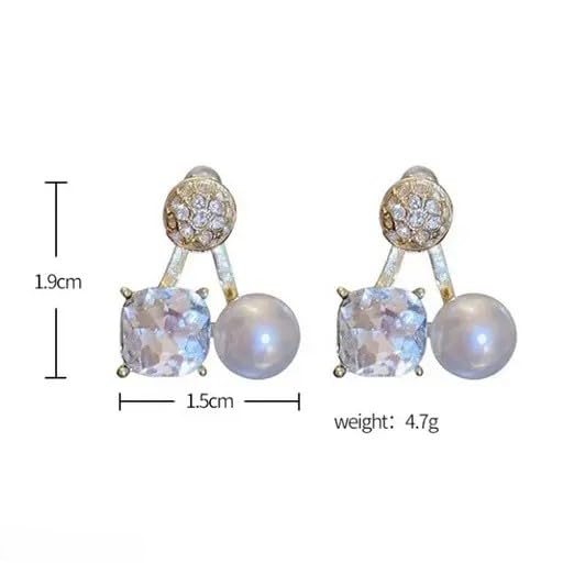 Gold-Plated Contemporary Double Sided Studs Earrings
