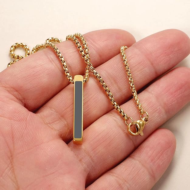 Bar Pendant Necklace Mother Of Pearl White 18K Gold Anti Tarnish Stainless Steel Necklace Pendant Chain For Women