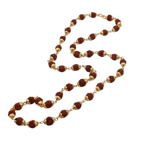 Rudraksh Mala Long Chain for Men and Boys (Brown)