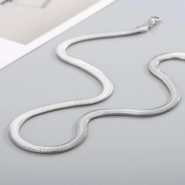 Snake Chain Fashion Jewellery Silver Plated Chain Suitable For All Occastion Sterling Stainless Steel Chain 22"
