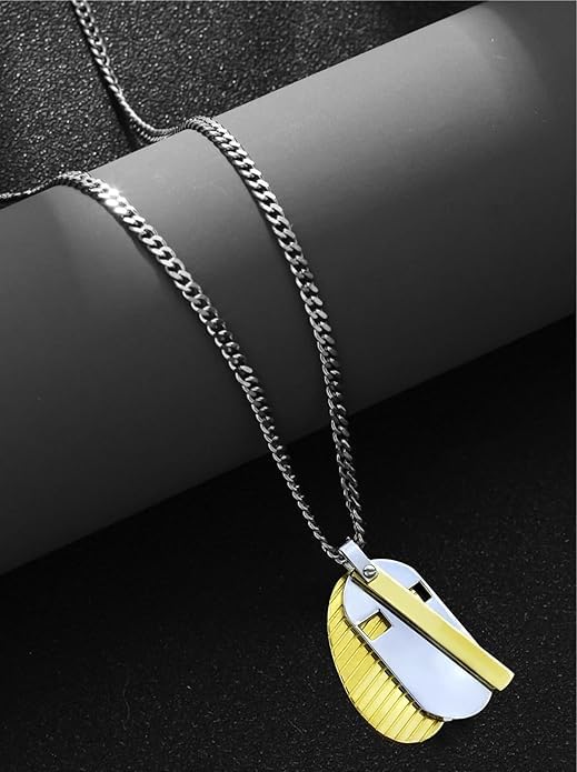 Triple Layer Gold Plated Stainless Steel Inori Pendant Chain Men 22 inch