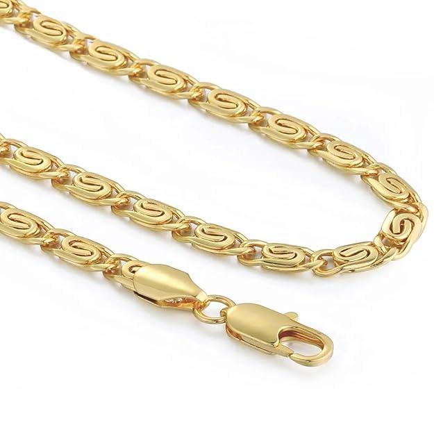 Italian Designer 316L Surgical Stainless Steel 22K Gold Plated 20" Curb Chain For Men