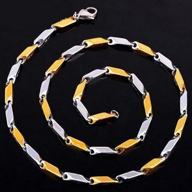 Gold Silver Color Stainless Steel Rice Chain for Men and Boys