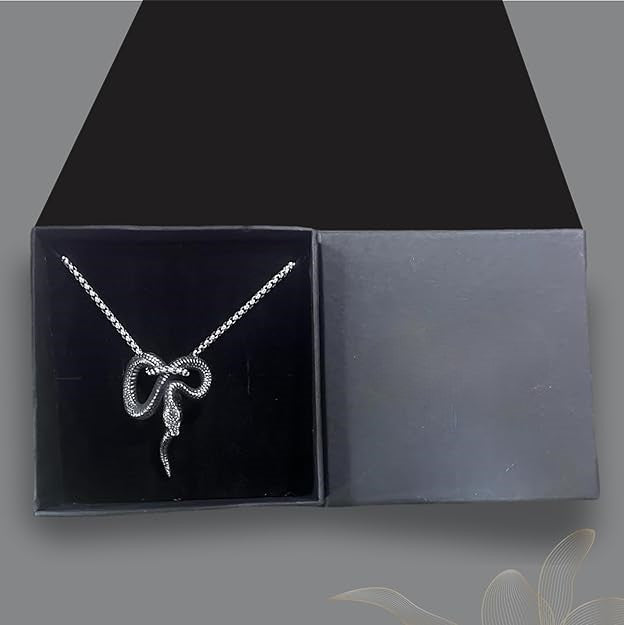 Snake Pendant with Chain Stainless Steel Animal Gothic Jewellery Men's Vintage Necklace 22 inch