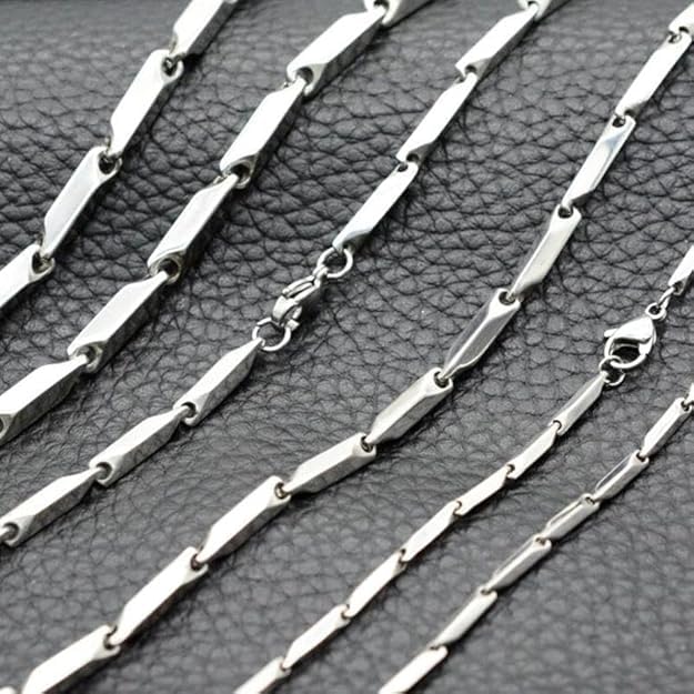 Silver Color Stainless Steel Rice Chain for Men and Boys