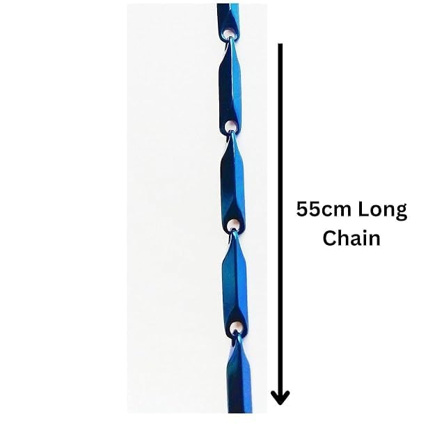 Stylish Blue Rice Stainless Steel All Time Trending Glossy Royal Blue Color Rice Chain For Men | 20" Length And 3 mm Thickness