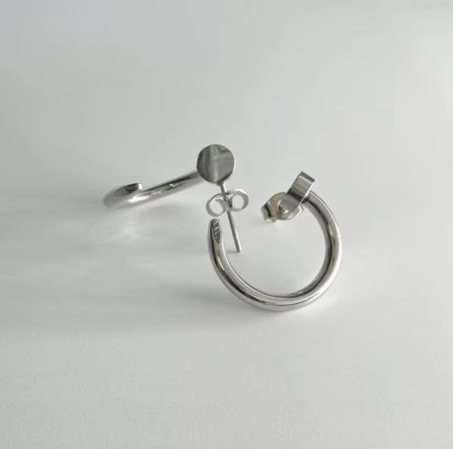 Stainless Steel Women Simple Versatile Style Nail Adjustable Ring Bracelet Earings Necklace Collar Jewellery 4 Piece Set