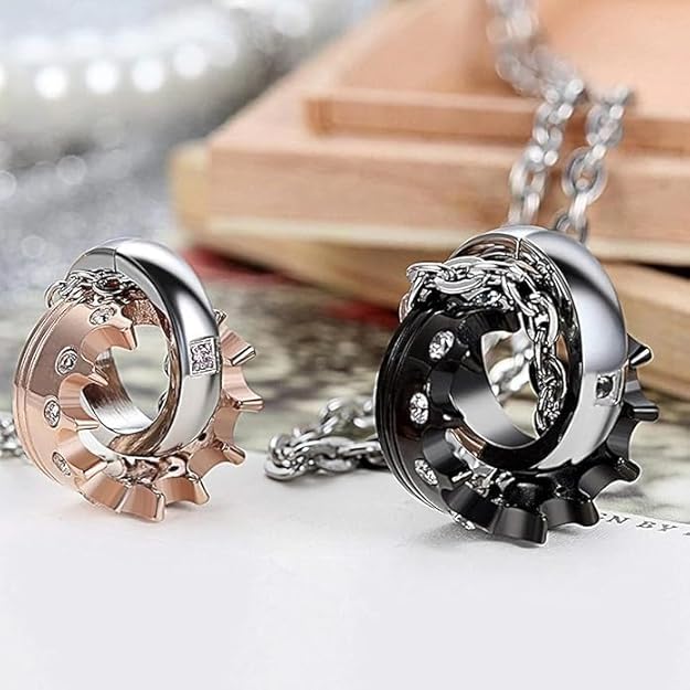 Stainless Steel Silver Black Color Necklace Pendant with O-Chain For Men Boys Women