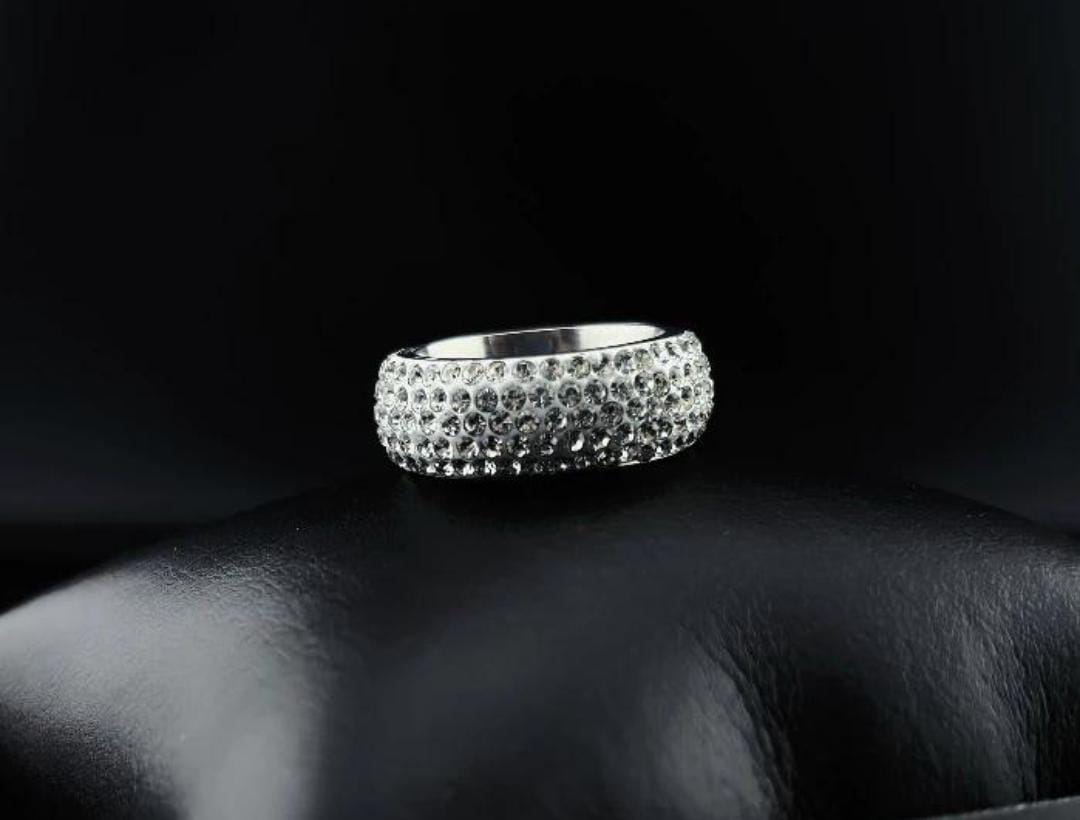 Stylish Diamond Ring For Men And Women | Proposal Couple Band Ring | Five Row Diamond Ring | Jewellery | Finger Rings Size 17-20